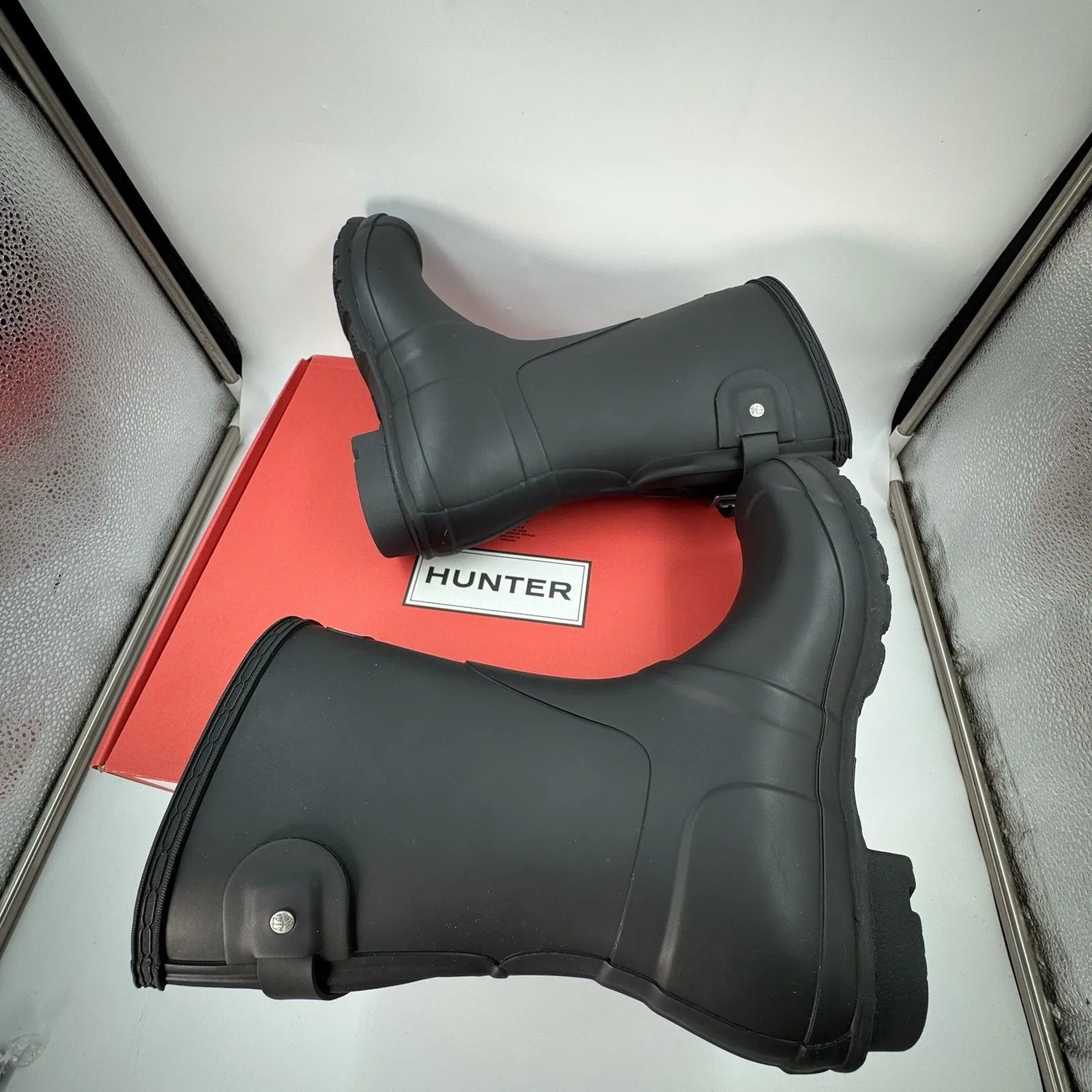 New Hunter Women's Black (BLK) Original Short Back Adjustable Rain Boots Sz 7 - Image 8