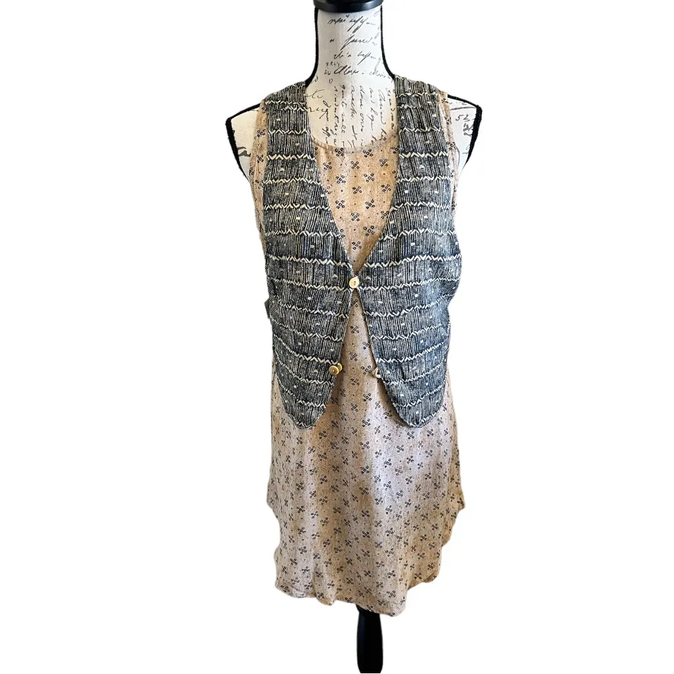 Laundry by Shelli Segal NWT VTG Mini Dress with Reversible Vest Set Size L - Image 2