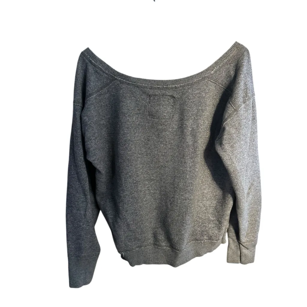 American Eagle Outfitters Gray Wide-Neck Sweatshirt XL - Image 3