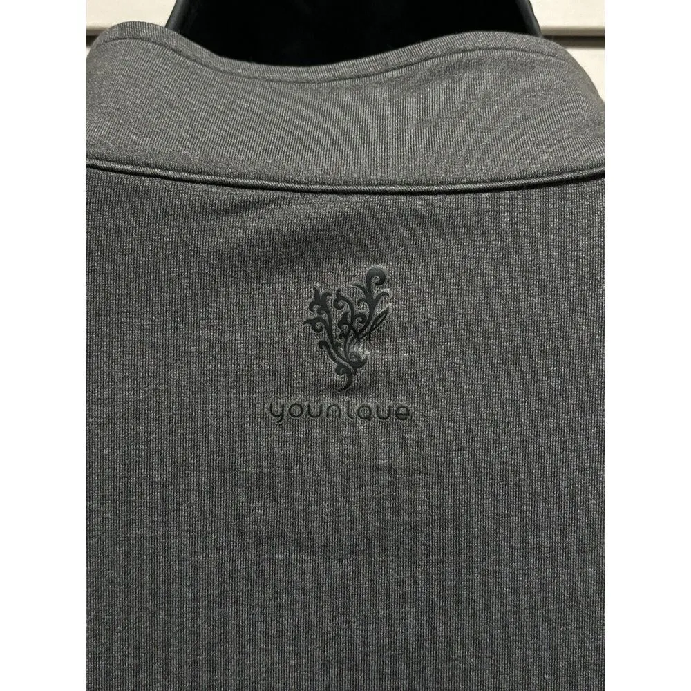 Younique Dark Gray/Black Zip Up Long Sleeve Athletic Jacket Pockets Size XL Logo Black - Image 7