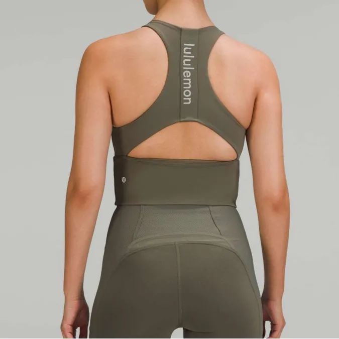 lululemon athletica Brown Tank Top Logo Elastic Everlux Shelf Tank 10 - Image 5