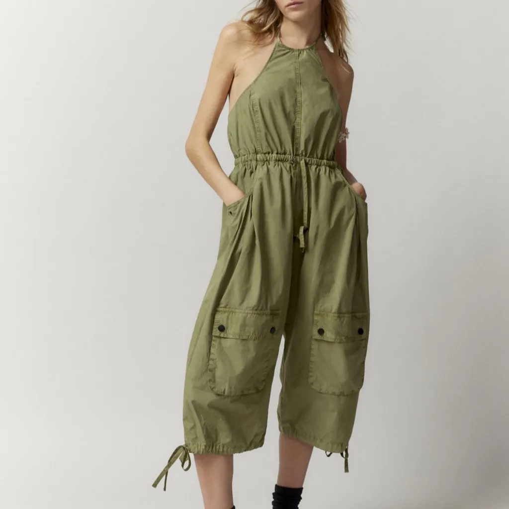 NWT Green BDG Frankie Utility Cropped Jumpsuit Size XS - Image 3