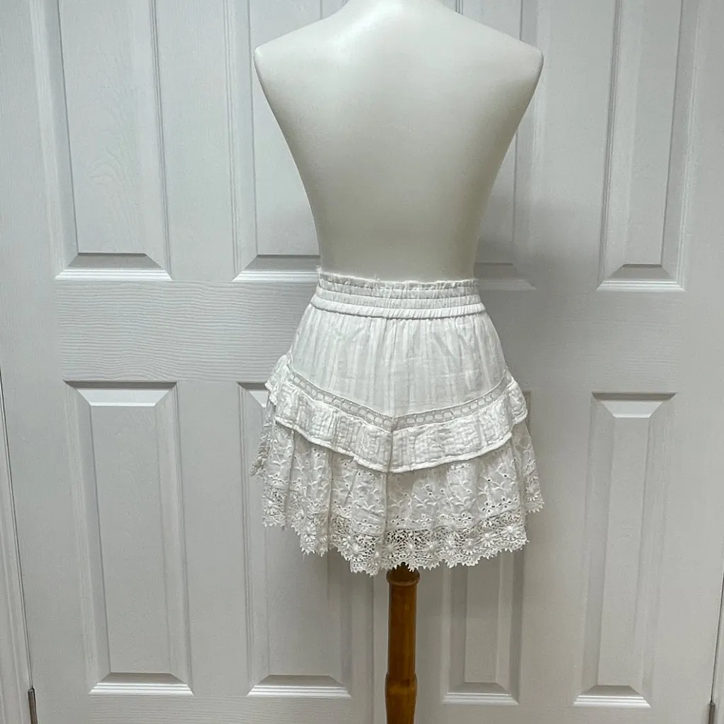 LoveShackFancy Tanisha White‎ Skirt - Image 4