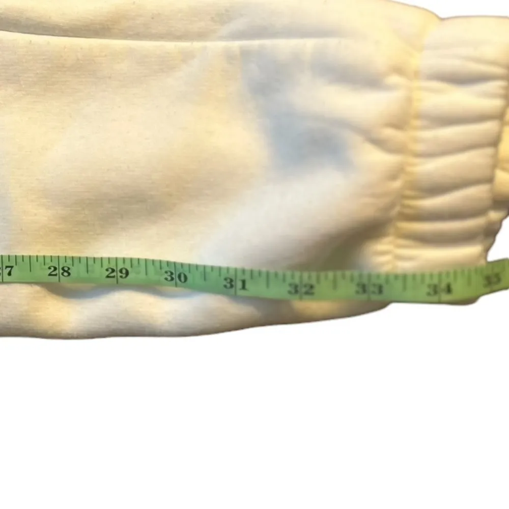 Mona B Sweatpants White Size M‎ Elastic Waist Cuffed Ankles - Image 7