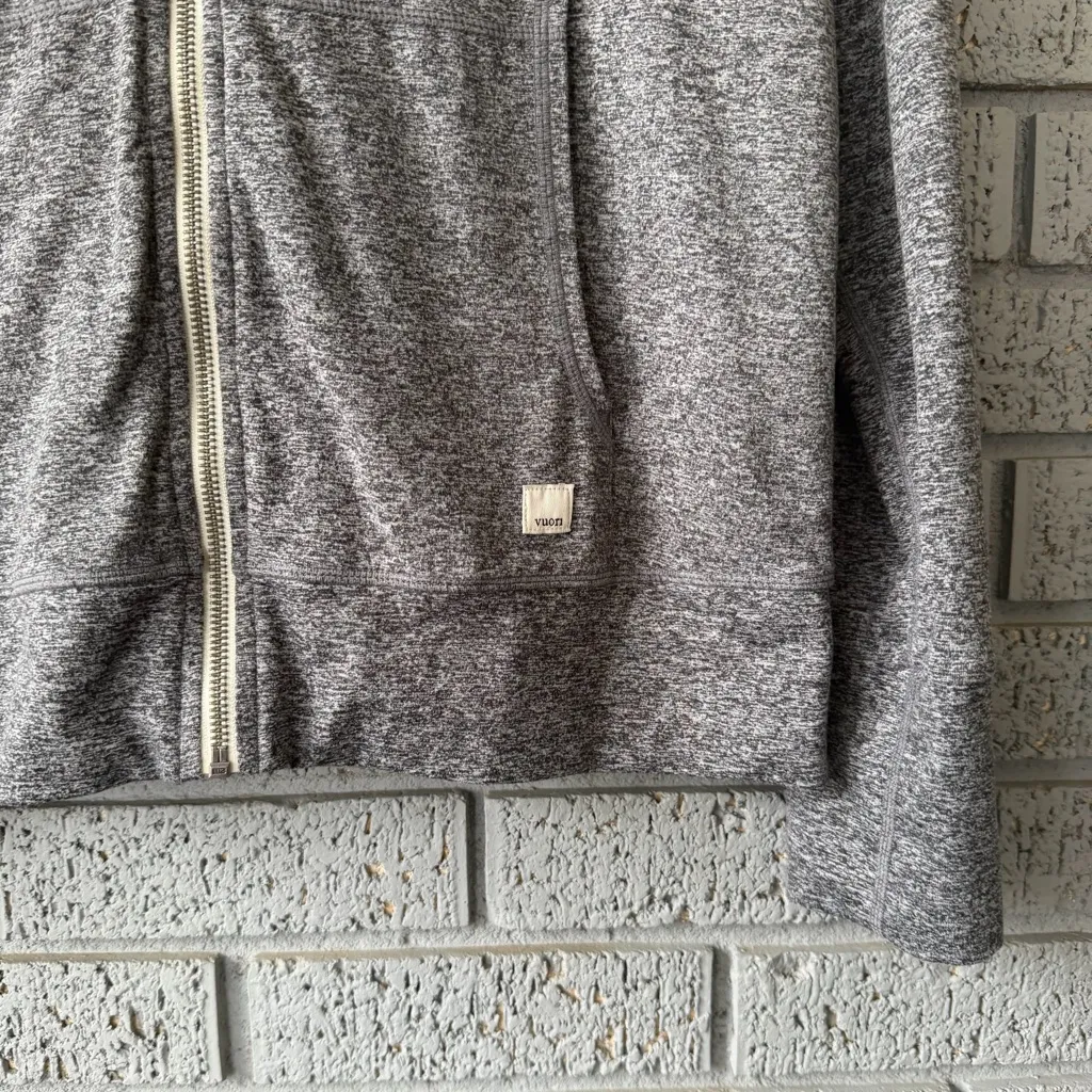 Vuori Halo Performance Hoodie Heather Gray Full Zip - Image 5