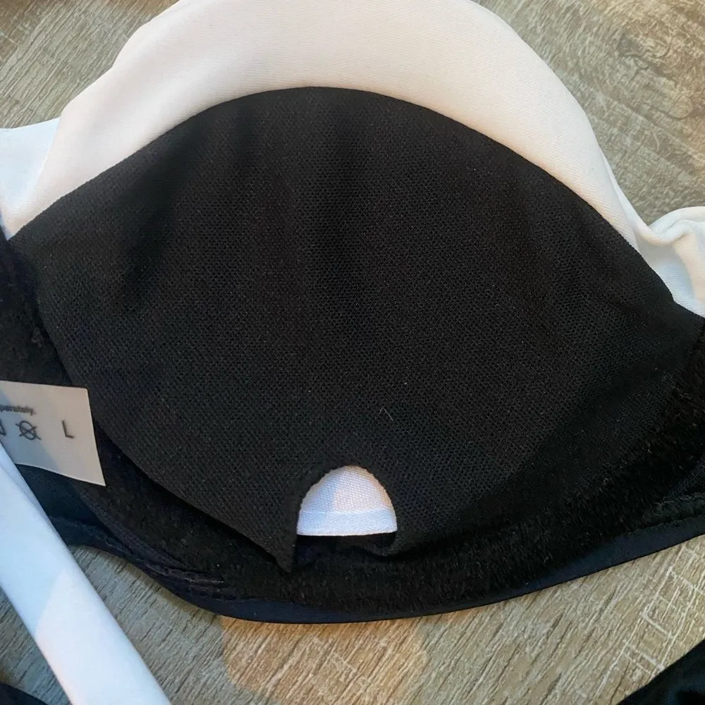 NWT Jimmi Swim Tuxedo Bikini Set Swim Suit Size L Black White Demi Padded Cheeky - Image 9
