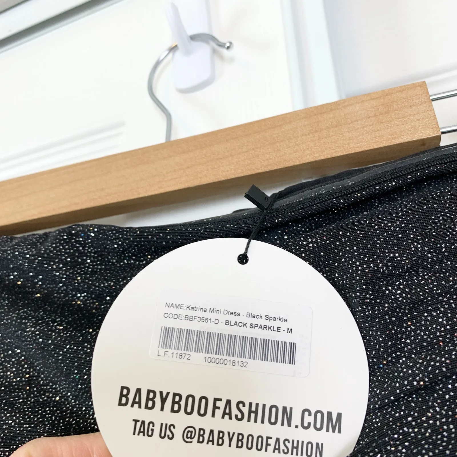 NWT BABYBOO Katrina Strapless Mini Dress Black Sparkle Shimmer Medium - Image 6