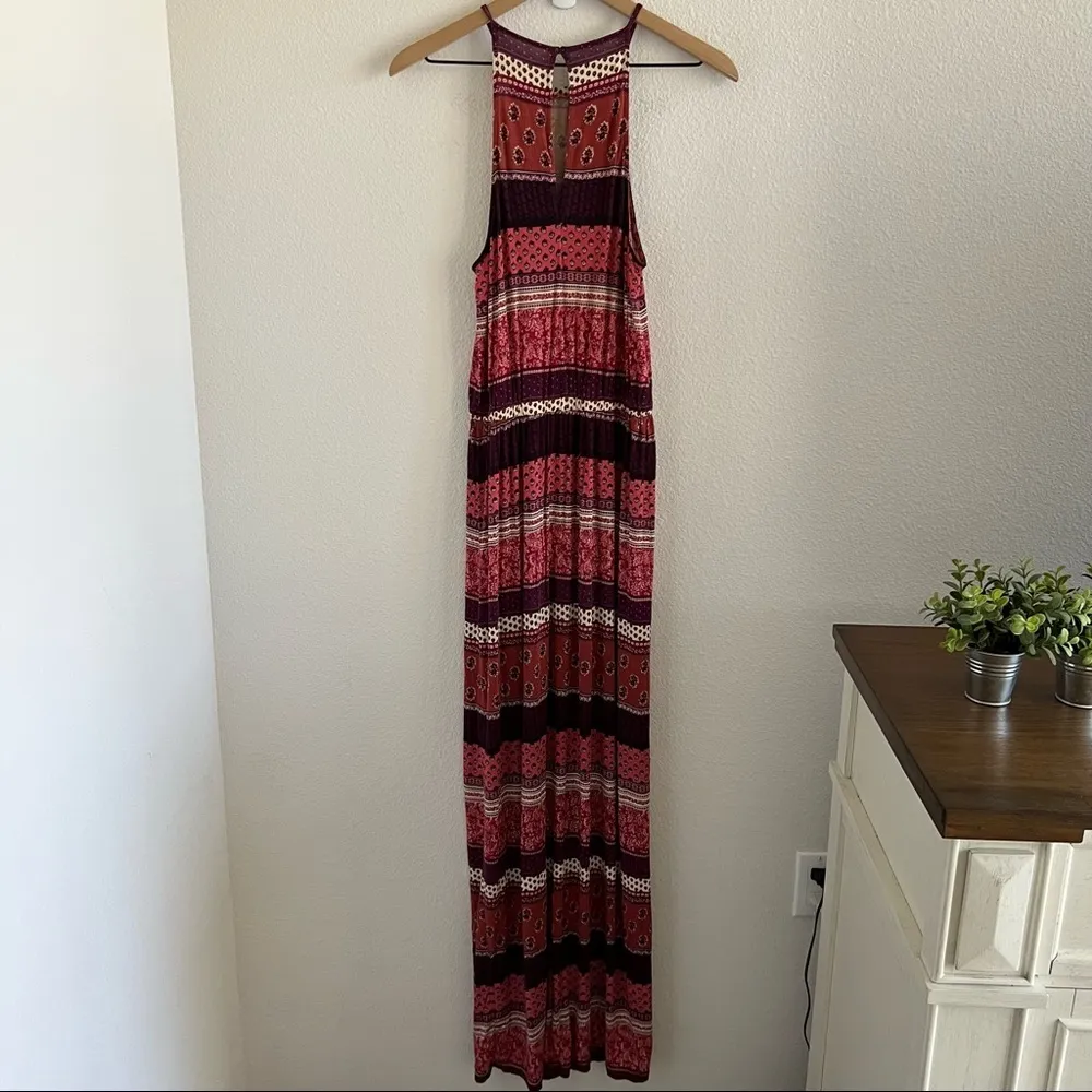 American Eagle Soft & Sexy Festival Boho Gypsy Printed Strappy Slit Dress S - Image 10