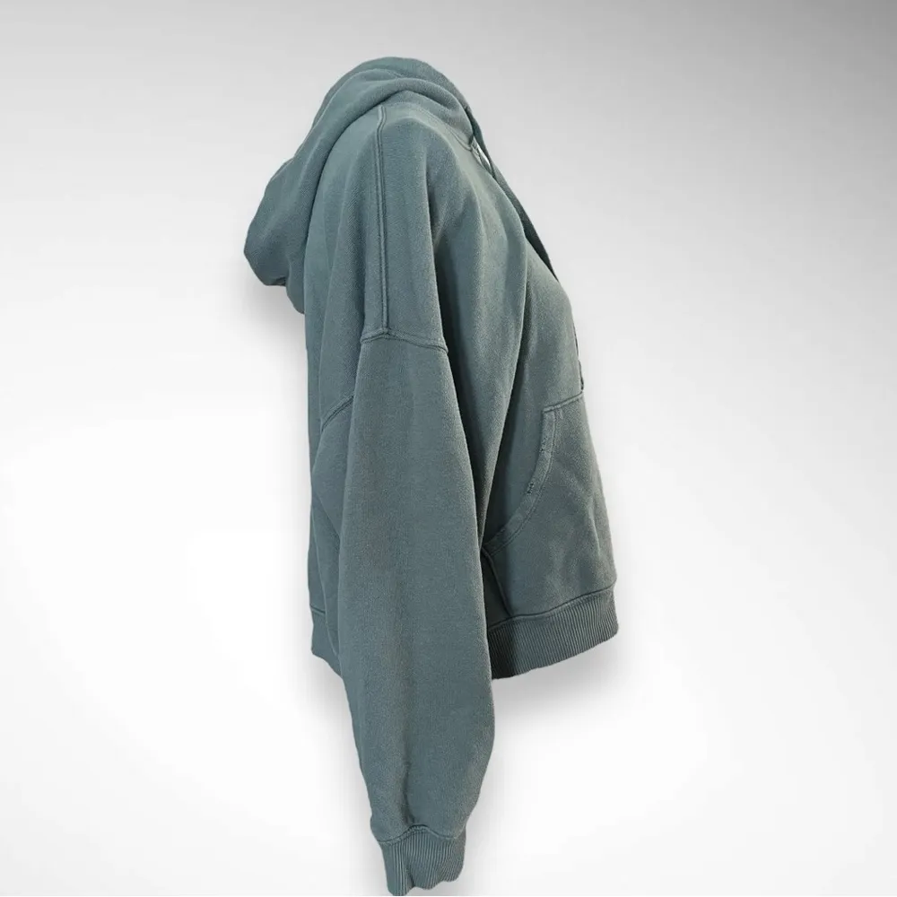 AERIE Women's Green Cropped Hooded Sweatshirt Medium‎ | GUC - Image 3