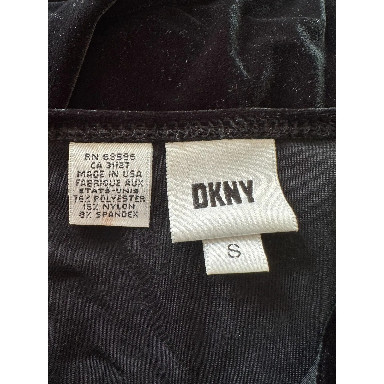 Vintage DKNY Velvet Black Midi Dress Size Small - Image 4