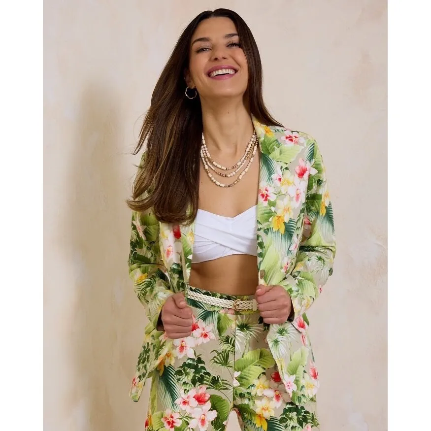 Tommy Bahama Floral Riviera Palma Coast Blazer Size XS Linen Tropical‎ Resort - Image 8
