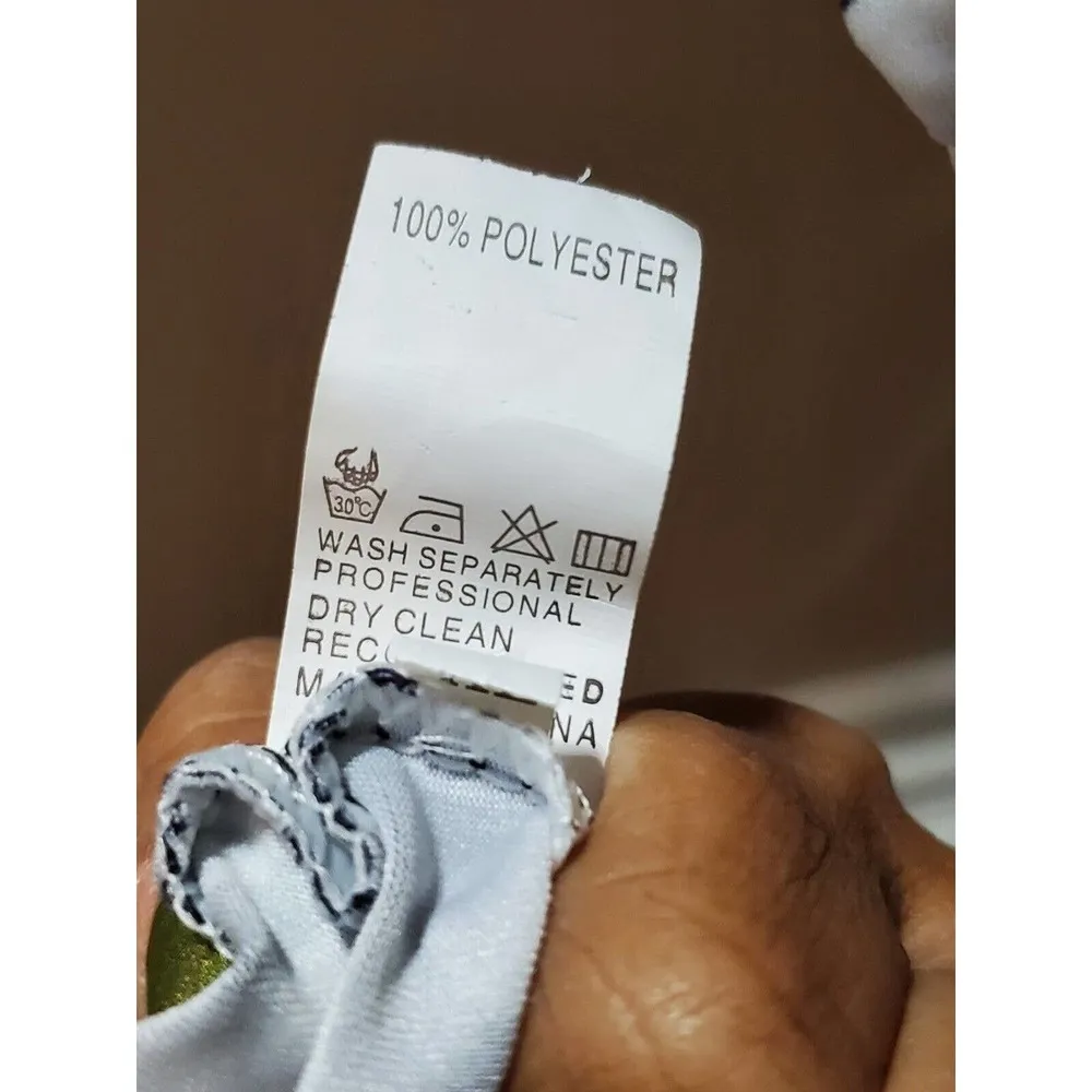 Black & White Women Polyester Round Neck Short Sleeve Knee Length Dress Size 2X - Image 8