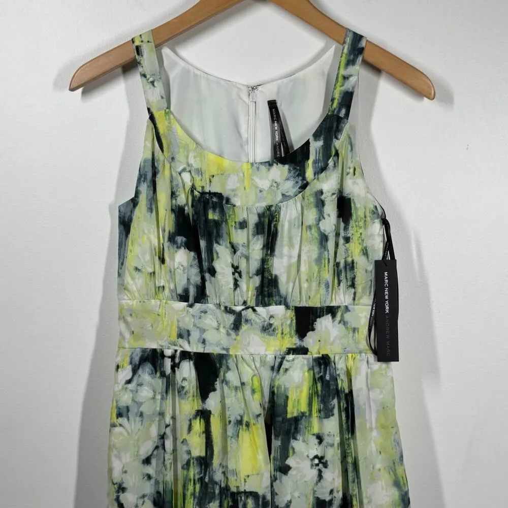 Marc New York Dress Women 2 Blue Yellow NWT Floral Maxi Wedding Guest Spring - Image 3