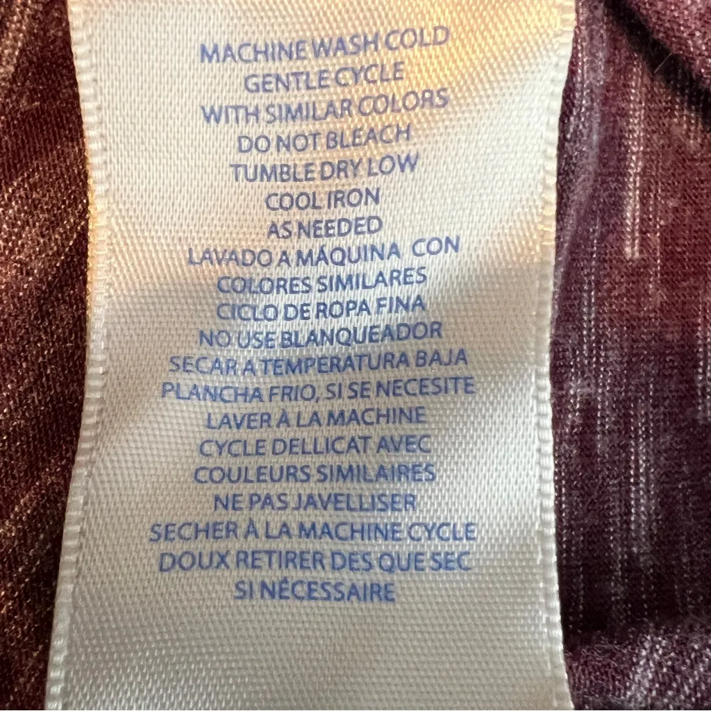 Wild Blue Sadie Robertson Small Burgundy/Purple Baby Doll Top Tassel Tie Neck - Image 8