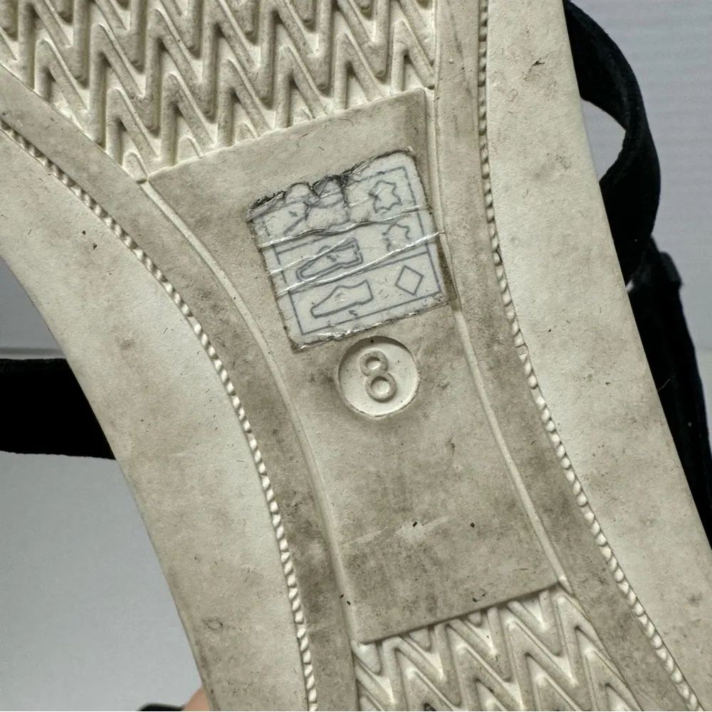 Eileen Fisher Black Suede Leather Strappy Sandals Womens 8 Flats Comfort Shoes - Image 10