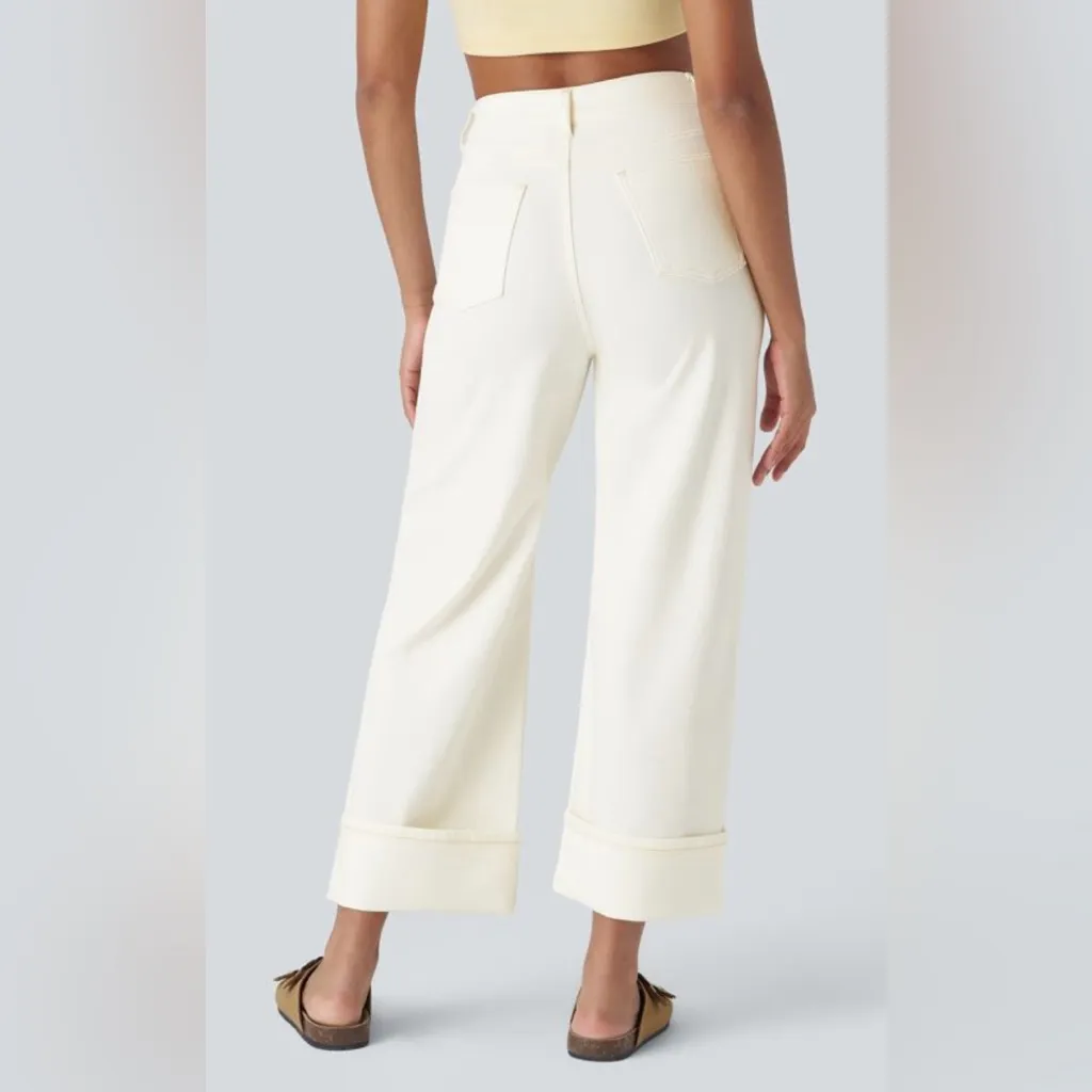 HALARA Jeans NWT wide legged cuffed and cropped - Image 2