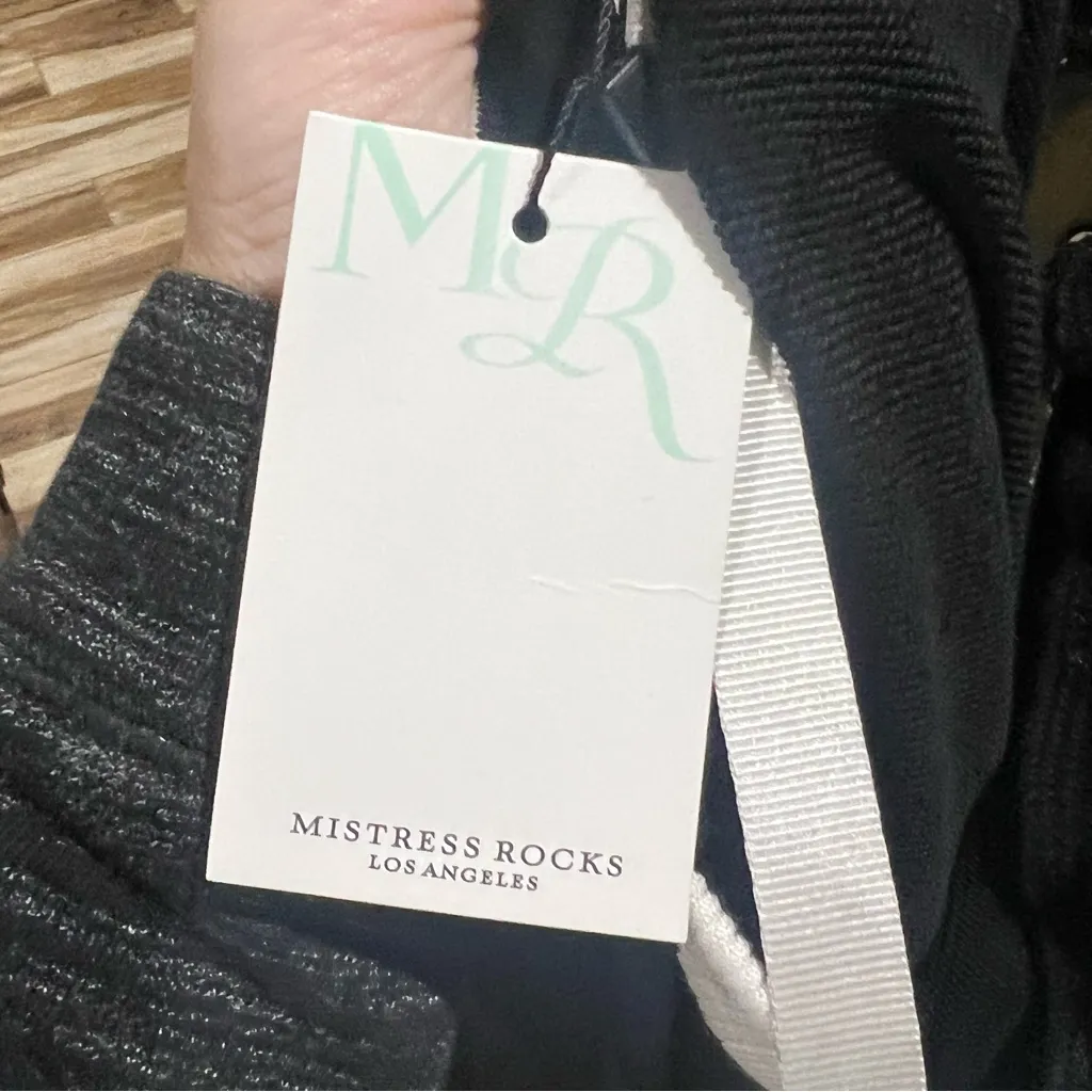 Mistress Rocks  black side tie fleece jogger sweatpants - Image 5