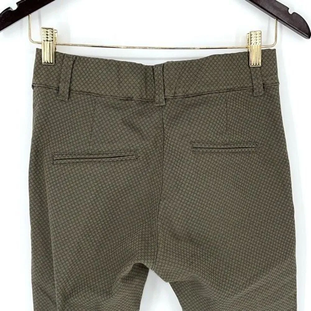 Bevy Flog Nansi Flare Style Pants Moss Green Check Original Size 24 (2) - Image 5