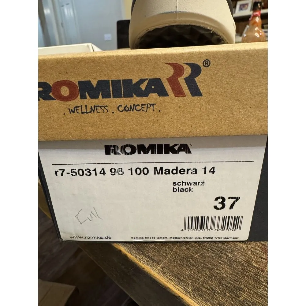 Romika Madeira Comfort Sneaker Black Size 37 US 6.5 German 22224‎ Embroidered - Image 5
