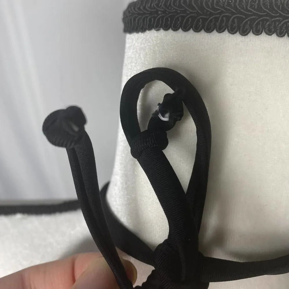 Hobie Padded Halter Beaded Watercolor Tie Back Bikini Swim Top XL Black Pink - Image 8