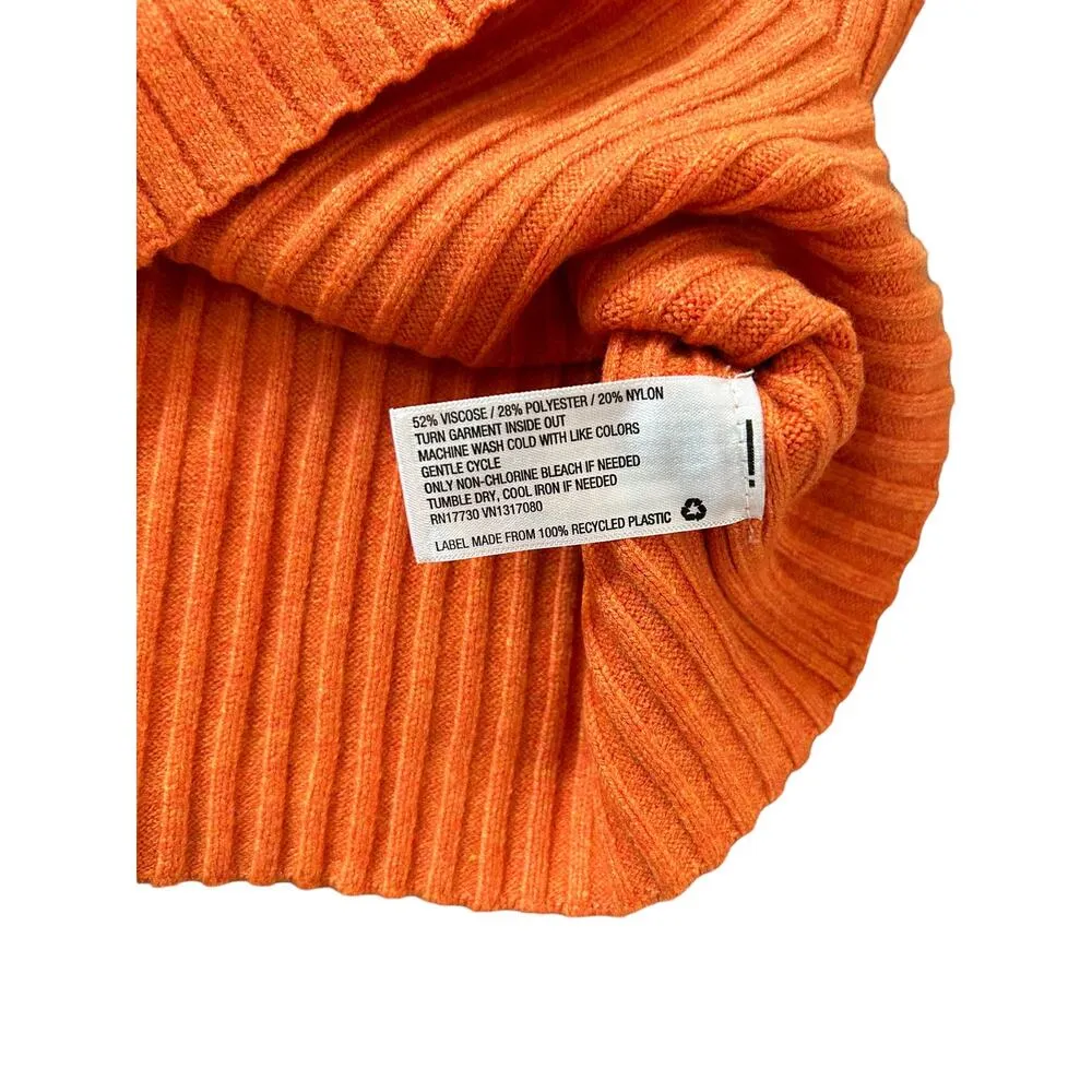 NWT Wild fable Crop Sweater Pullover Sweetheart Neck Long Sleeve Orange Size XL - Image 7