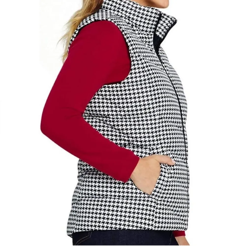 NWT Lands End quilted houndstooth puffer vest. Sz Medium - Image 2