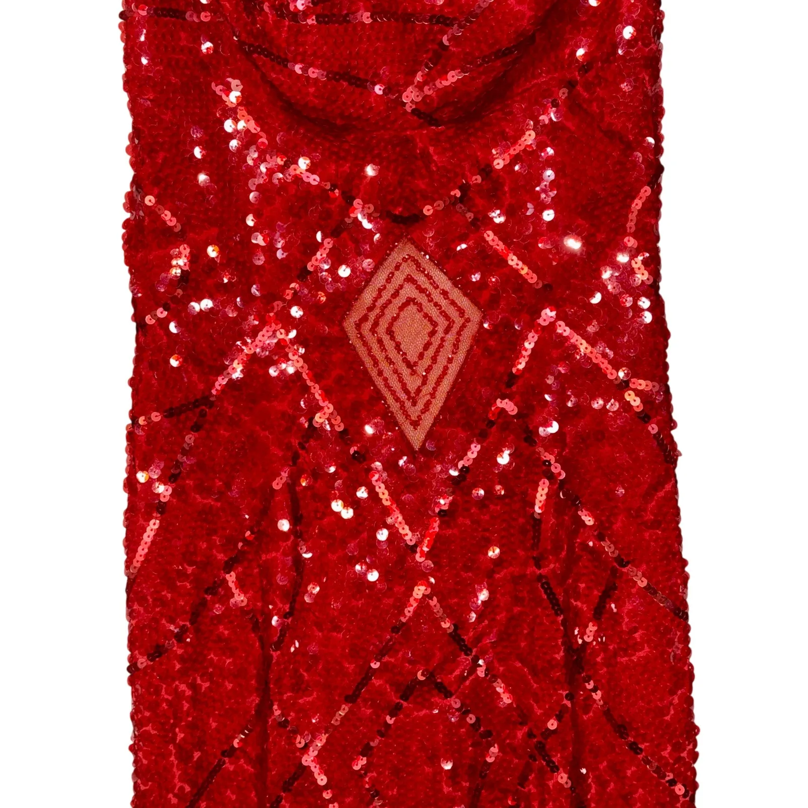 NWT Mandalay Red Sequin High Low Maxi Mermaid Gown Evening Formal Dress Size 8 - Image 3