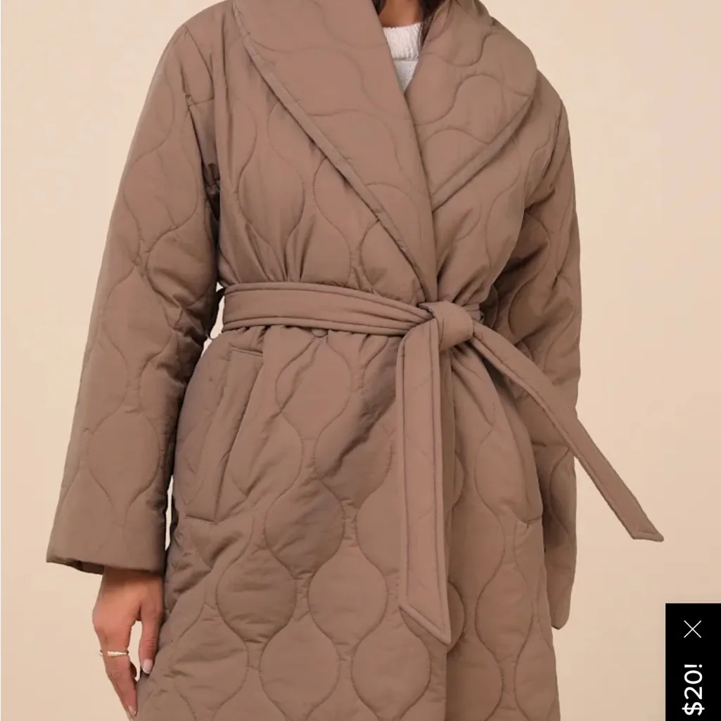 NWT Enviable Forecast Brown Quilted Coat - Image 5