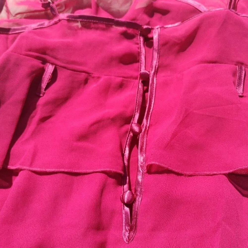 La Vie En Rose Size Medium M Red Layered Frill Lingerie Sexy Cute Red Valentines - Image 6