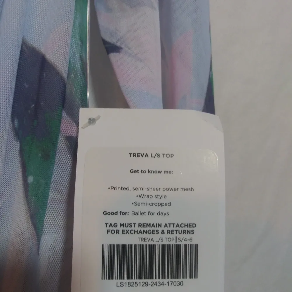 Fabletics Treva Long-Sleeve Wrap Mesh Tropicales Print Top Athletic Size S - Image 6