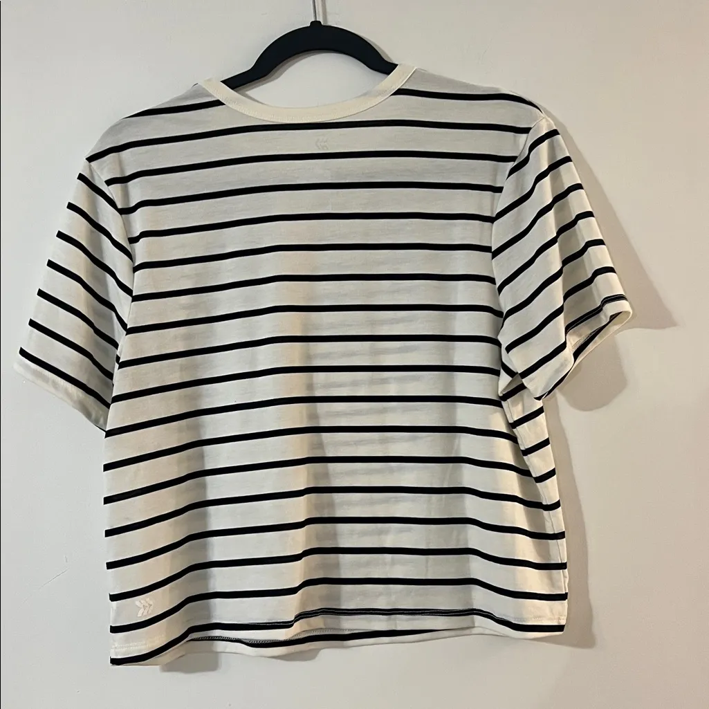 All in Motion Black and White Striped Short Sleeve Tee - Image 5