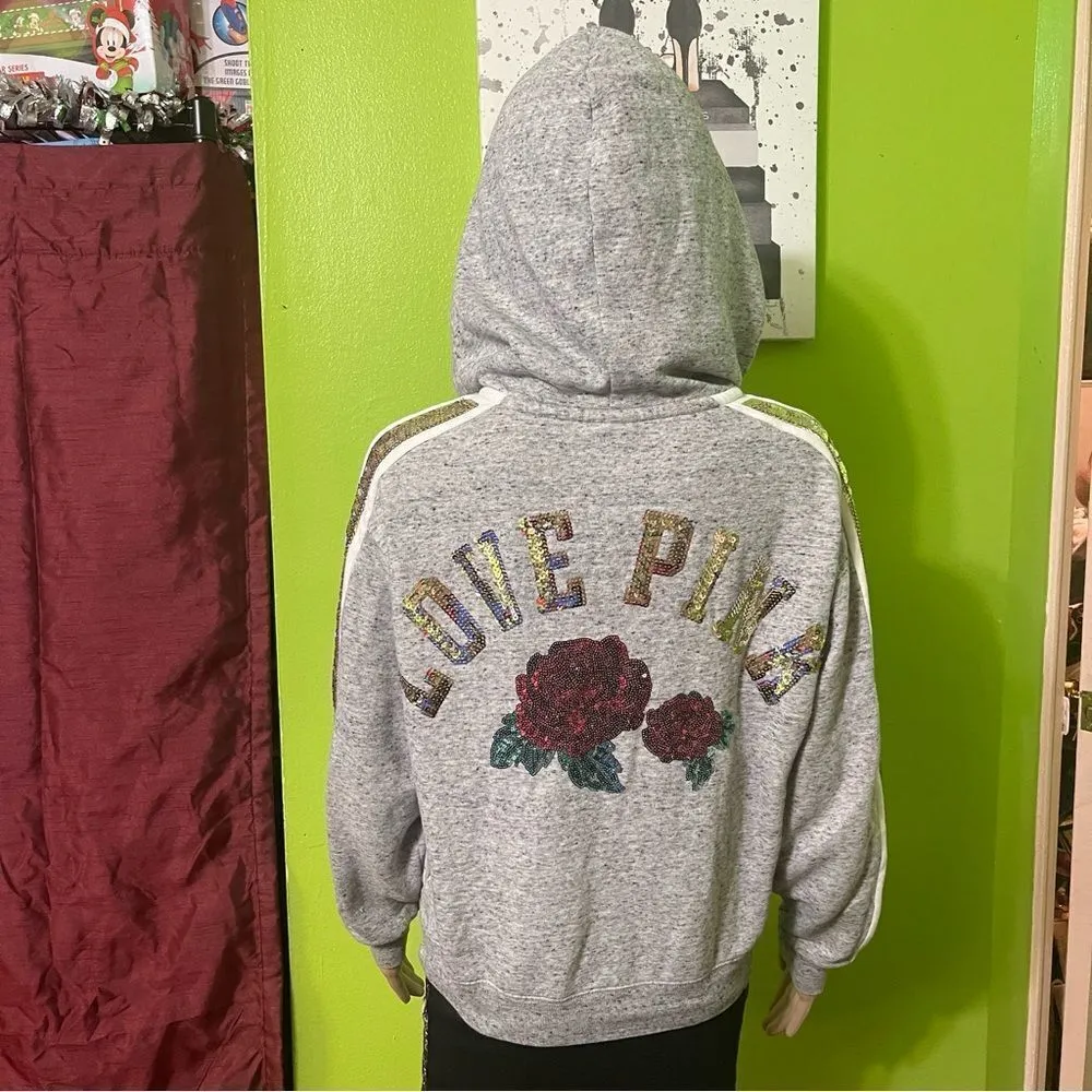 Victoria’s Secret Pink sequin hoodie XS - Image 4