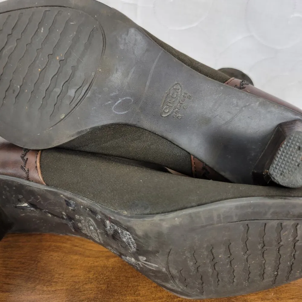 Joan David Circa 365  Women's Ankle Boots 9.5 Black Fabric & Leather Pointed Toe - Image 8