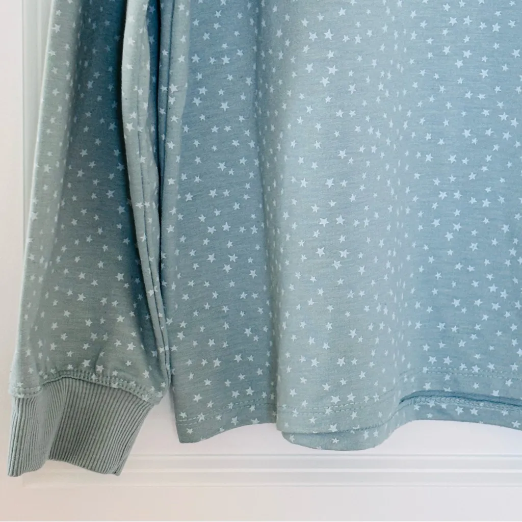 C&C California size L in a light blue/dusty blue with small white star print - Image 4