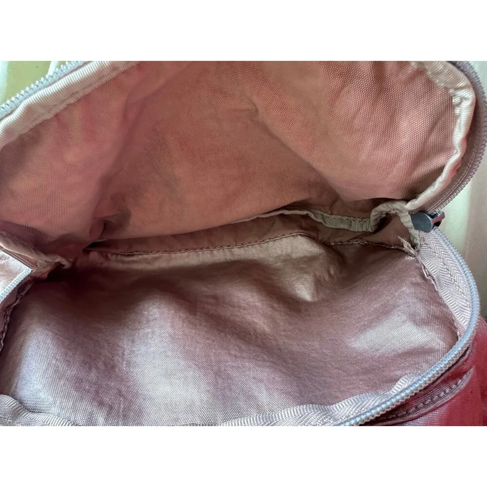 Kipling Metallic Rose Gold Durable Nylon Water Resistant Queenie Small Backpack - Image 12