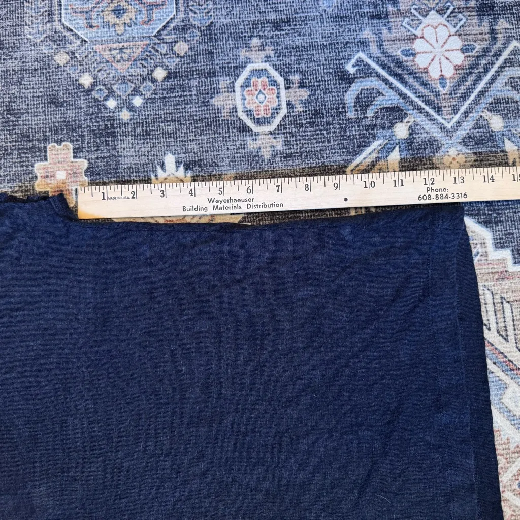 J. Jill Navy 100% Linen Drop Shoulder V - Image 9