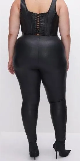Good American Good Waist Faux Leather Leggings in Black 5 2XL - Image 2