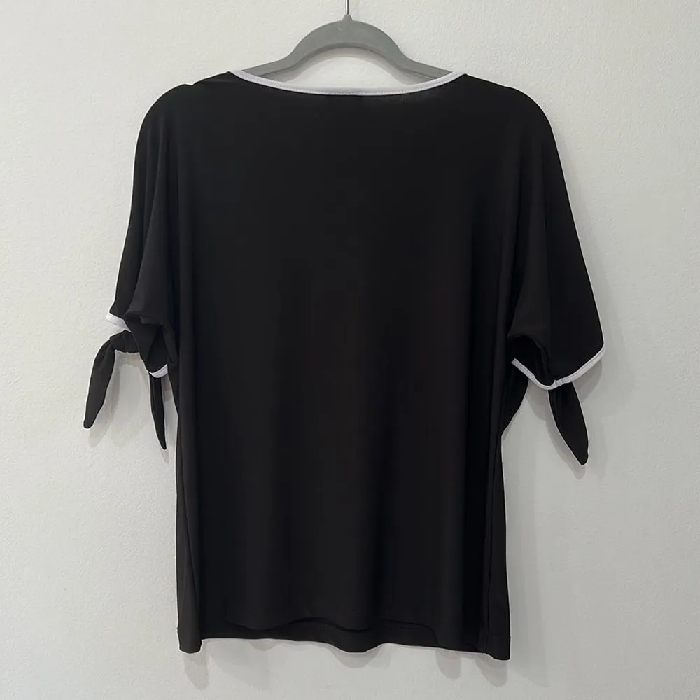 Coco Bianco Women's Black Stretchy Short Sleeves Top Size Small - Image 9