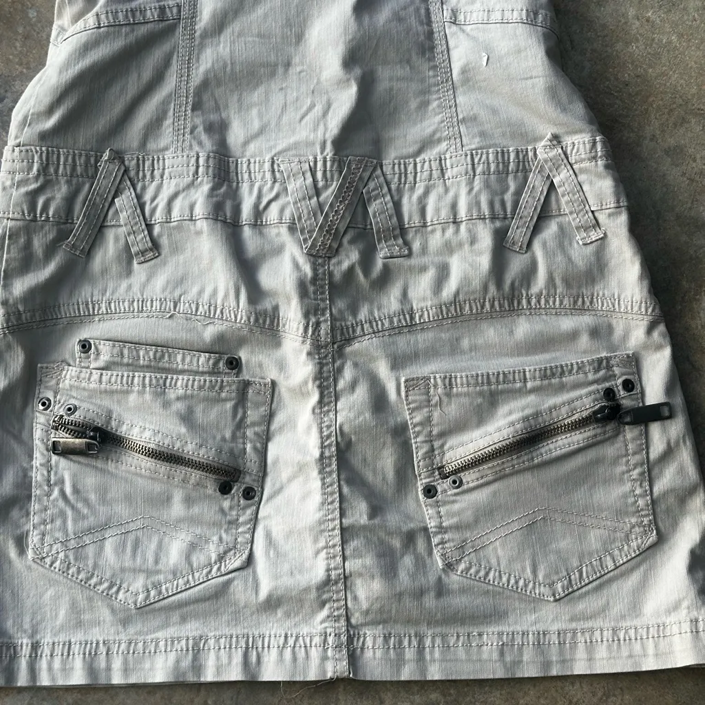 Zara Trf  90s inspired overall mini dress size M oatmeal white - Image 7