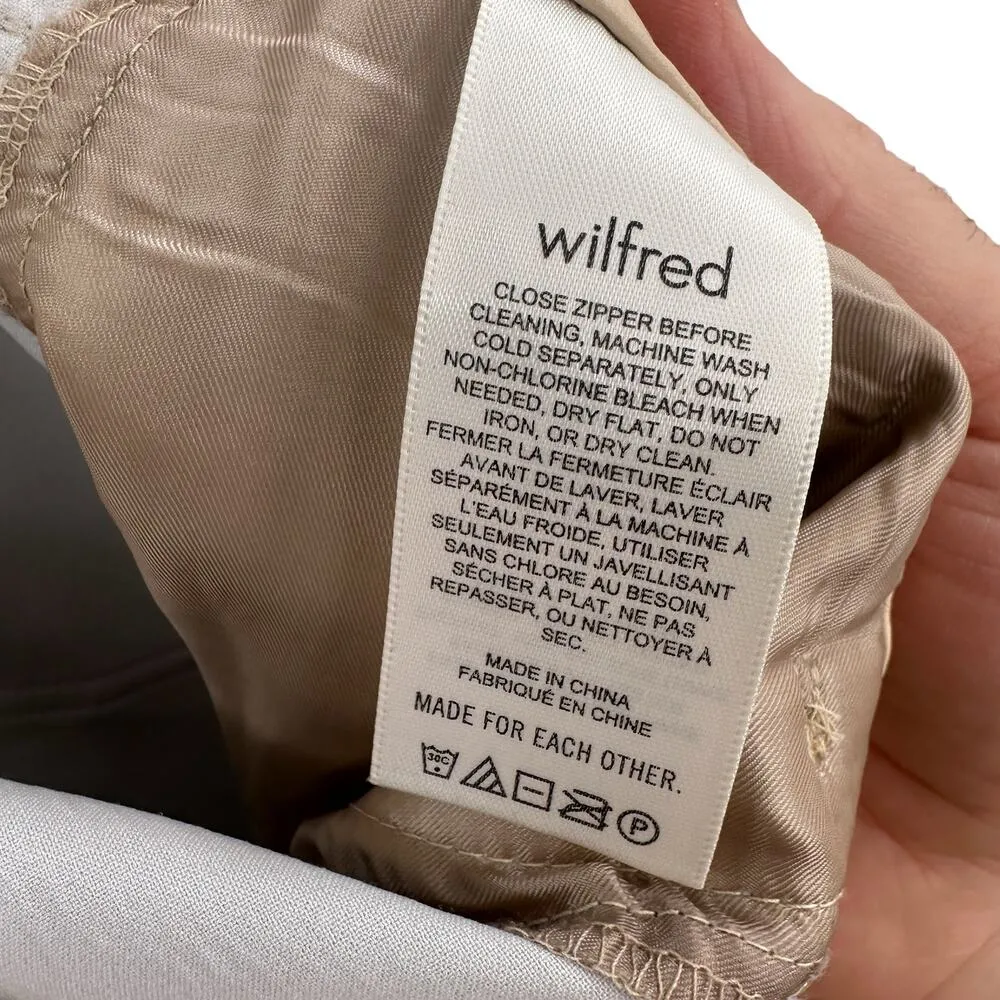 Aritzia Wilfred The Melina Pants Vegan Leather‎ Cropped Beige Size 10 - Image 7