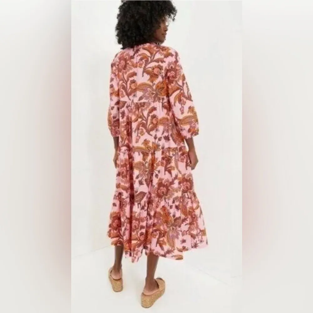 NWT Tuckernuck Sunset Chintz Salty Paloma Cattan Maxi Dress Sz L Pink Size L - Image 3