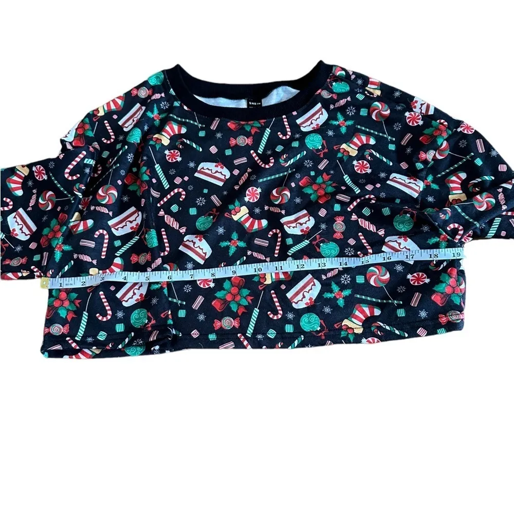 Christmas Candy Cane Cropped Long Sleeve L - Image 4