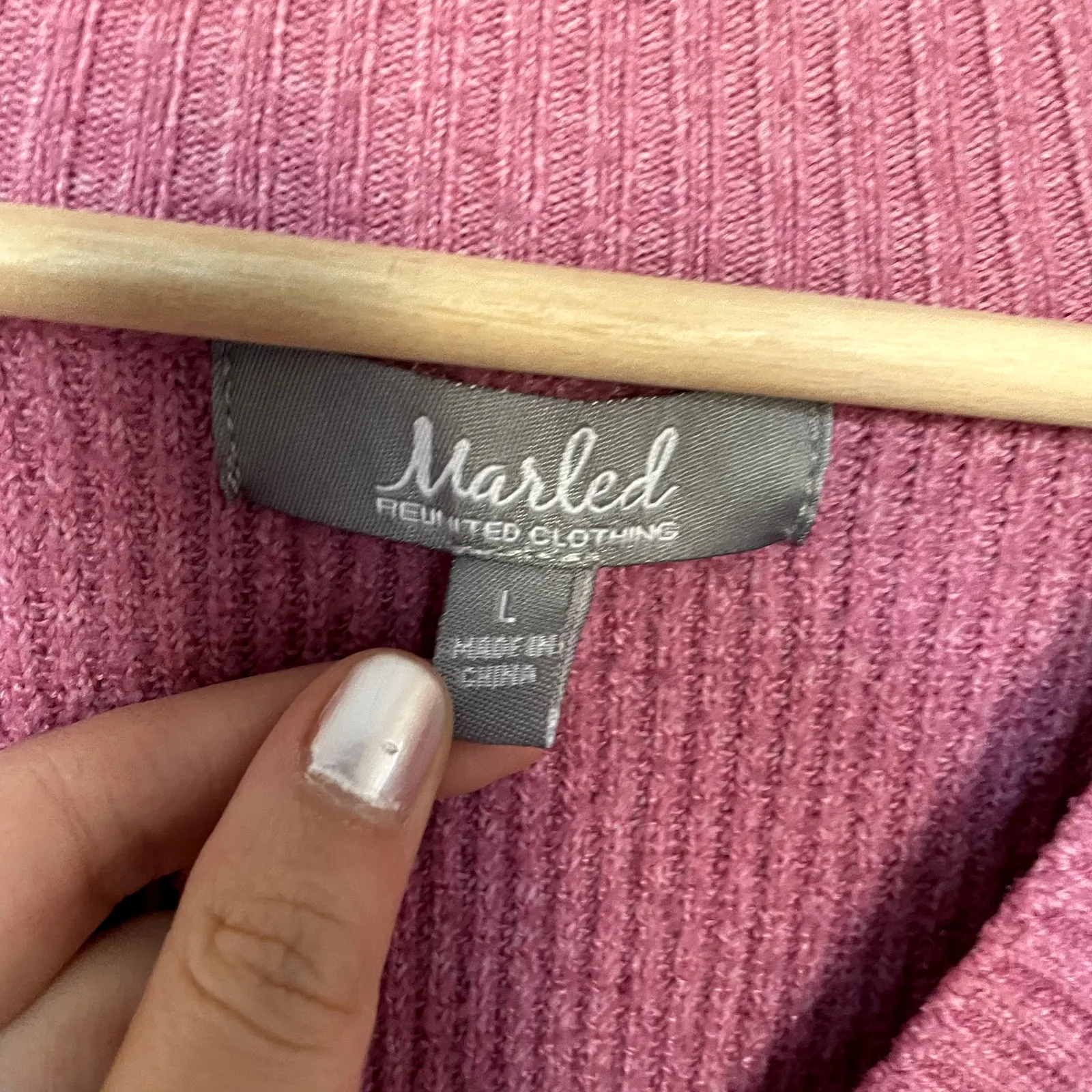 Marled reunited clothing pink v - Image 3