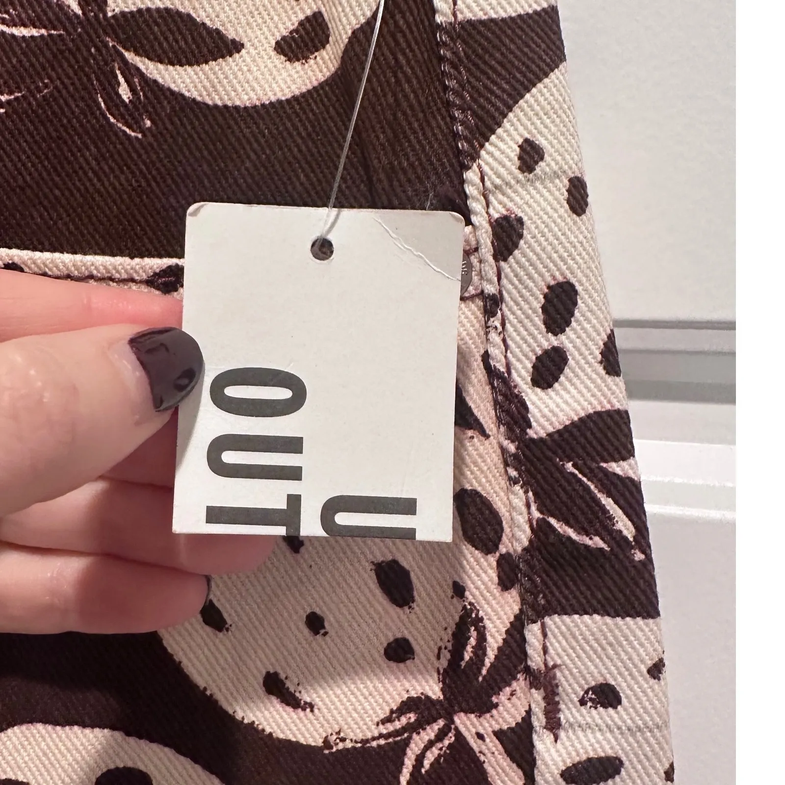 Urban Outfitters BDG 90s Bootcut Brown Cream Strawberry Pants Size 25 NWT Cotton - Image 4