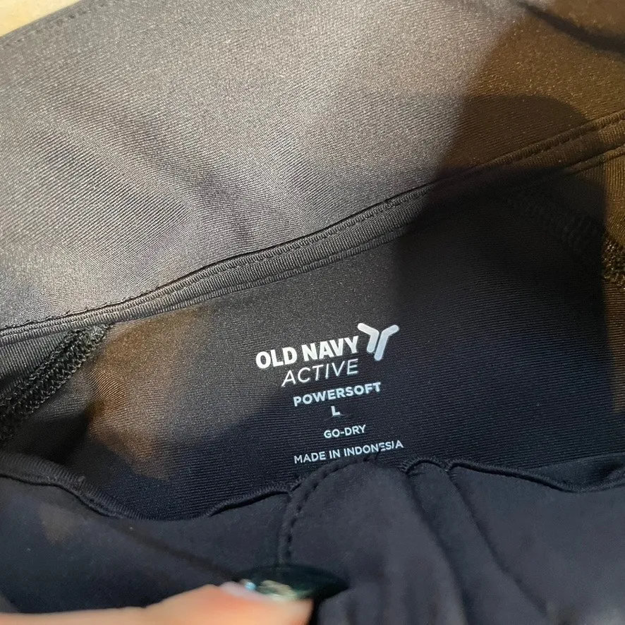 OLD NAVY ACTIVE‎ Powersoft Large Black Mockneck Zip Up Workout Jacket Longsleeve - Image 2