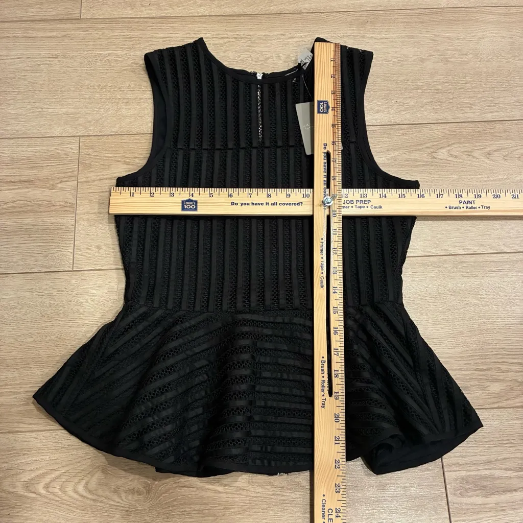NWT HD in Paris x Anthropologie Mesh Sleeveless Peplum Striped Top Size S - Image 3