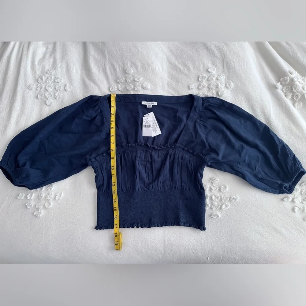 NWT  Milkmaid Peasant Crop Blouse - Navy - M - Image 11