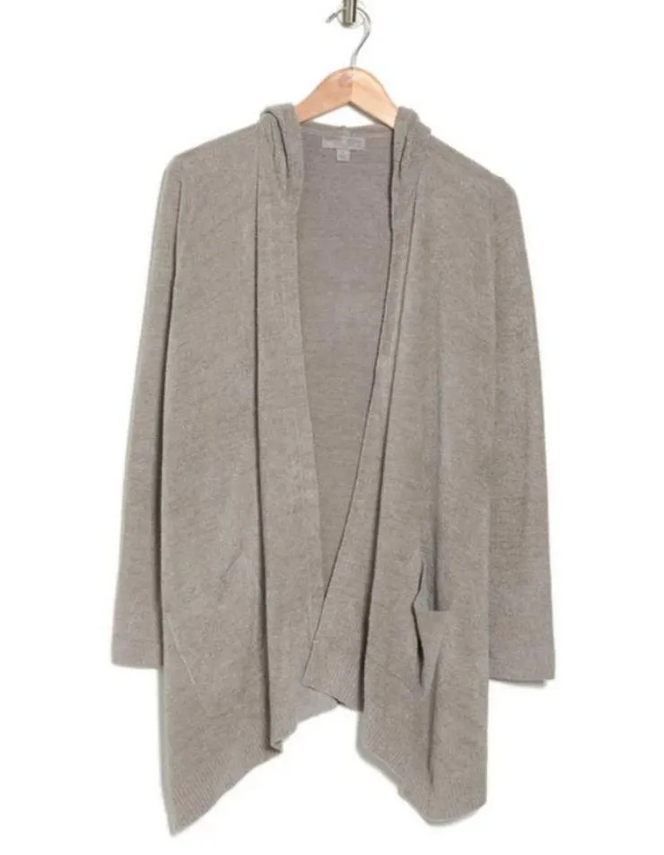đź’•BAREFOOT DREAMSđź’• CozyChic Lite Seashore Hooded Cardigan ~ Pewter Grey XS NWT - Image 4