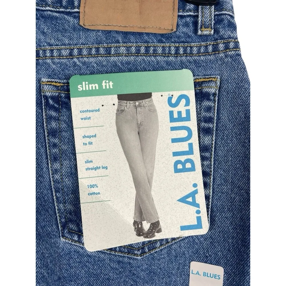 LA Blues High Waisted 90s Mom Jeans Straight Leg Size 10L  Slim Fit NWT - Image 8