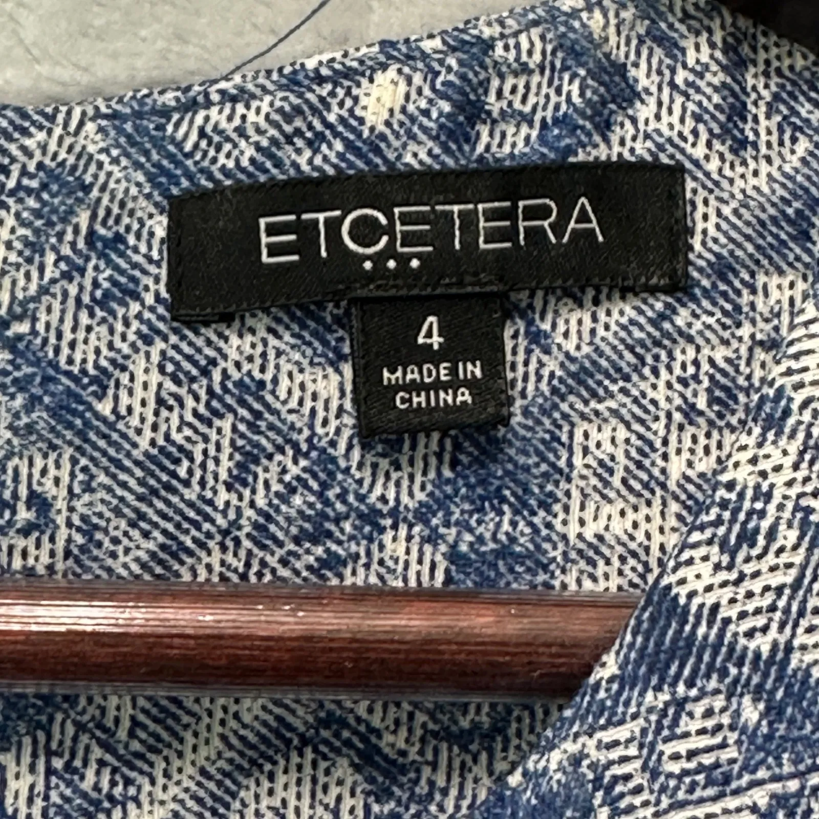 Etcetera Blue Geometric Sheath‎ Dress Size 4 Work Office Business Casual Career - Image 3